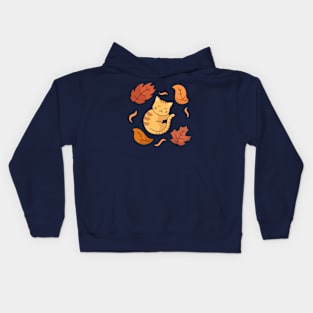 Sleeping orange cat Kids Hoodie